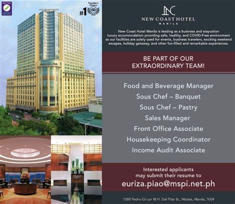 new coast hotel manila hiring